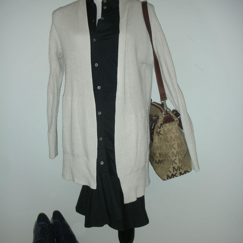 Lululemon Cream Cashmere Blend Open Front Knit Cardigan Sweater  Minimalist Boho